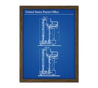 Artery8 Steinway Case Upright Piano Side 1907 Vintage Music Patent Artwork Framed Wall Art Print 18X24 Inch