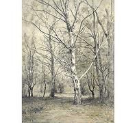 Artery8 Stengelin Forest With Birch Trees Painting Unframed Wall Art Print Poster Home Decor Premium
