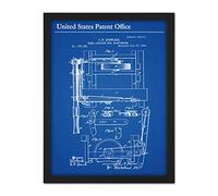 Artery8 Steward Harvester Reel Support 1876 Farming Patent Artwork Framed Wall Art Print 18X24 Inch