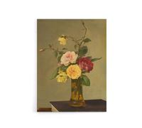 Artery8 Still Life Bouquet Roses in a Vase Latour Canvas Wall Art | Size: W24" x H32" Artery8 Multicolor W24" x H32"