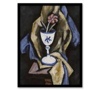 Artery8 Still Life No 15 Flower in Goblet Hartley Framed Wall Art Print in Grey | Size: A3 Artery8 Grey A3