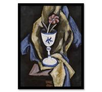 Artery8 Still Life No 15 Flower in Goblet Hartley Framed Wall Art Print in Grey | Size: A4 Artery8 Grey A4