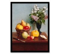 Artery8 Still Life With Flowers And Fruit Latour Framed Wall Art Print A3