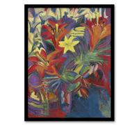 Artery8 Still Life with Lilies Ernst Ludwig Kirchner Framed Wall Art Print | Size: A3 Artery8 Multicolor A3