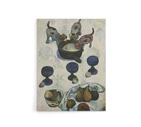 Artery8 Still Life with Three Puppies Paul Gauguin Canvas Wall Art Print in White | Size: W24" x H32" Artery8 White W24" x H32"