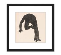 Artery8 Stolk Anatomical Study Neck Arm Leg Muscles Man 8X8 Inch Square Wooden Framed Wall Art Print Picture with Mount in Black Artery8 Black