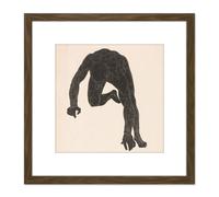 Artery8 Stolk Anatomical Study Neck Arm Leg Muscles Man 8X8 Inch Square Wooden Framed Wall Art Print Picture with Mount in Brown Artery8 Brown