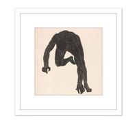 Artery8 Stolk Anatomical Study Neck Arm Leg Muscles Man 8X8 Inch Square Wooden Framed Wall Art Print Picture with Mount in White Artery8 White