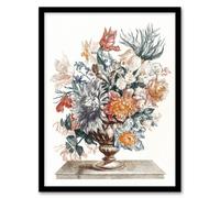 Artery8 Stone Vase with Flower Bouquet Johan Teyler Framed Wall Art Print in White | Size: A4 Artery8 White A4