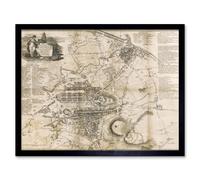 Artery8 Strangers Guide Old Map Edinburgh Leith 12x16" Framed Wall Art in Beige | Size: W12" x H16" Artery8 Beige W12" x H16"