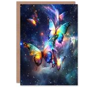 Artery8 String Theory Cosmic Butterflies Space Starscape Greeting Card Artery8 Multicolor