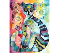Artery8 Striped Ring-Tailed Lemur Multicoloured Folk Art Watercolour Painting Large Wall Art Poster Print Thick Paper 18X24 Inch