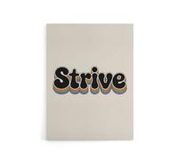 Artery8 Strive Colourful Retro Rainbow Font Typography Canvas Wall Art Print in Beige | Size: W18" x H24" Artery8 Beige W18" x H24"
