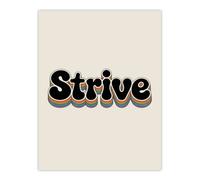 Artery8 Strive Colourful Retro Rainbow Font Typography Wall Art Print 12X16"