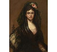 Artery8 Style Of Francisco De Goya Y Lucientes The Madrilena Painting Premium Wall Art Canvas Print 18X24 Inch