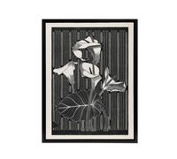 Artery8 Stylised Calla Lily Flowers De Mesquita Framed Canvas Wall Art Print in Black | Size: W18" x H24" Artery8 Black W18" x H24"