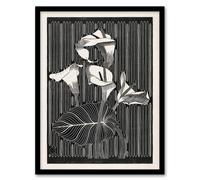 Artery8 Stylised Calla Lily Flowers De Mesquita Framed Wall Art Print in Black | Size: W12" x H16" Artery8 Black W12" x H16"