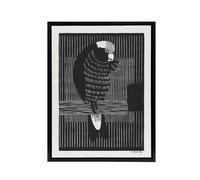 Artery8 Stylised Galah Cockatoo Bird De Mesquita Framed Canvas Wall Art Print in Black | Size: W18" x H24" Artery8 Black W18" x H24"