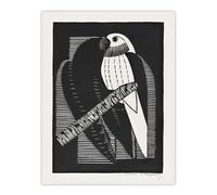 Artery8 Stylised Parakeet Birds Samuel J De Mesquita Wall Art Poster Print in Black | Size: W18" x H24" Artery8 Black W18" x H24"