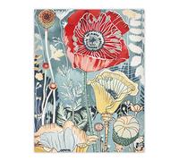 Artery8 Stylised Poppy Flowers Pastel Colour Design Living Room Extra Large XL Wall Art Poster Print