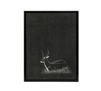 Artery8 Stylised Waterbuck Painting De Mesquita Framed Canvas Wall Art Print in Black | Size: W12" x H16" Artery8 Black W12" x H16"