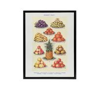 Artery8 Summer Dessert Fruit Kitchen Mrs Beeton Framed Canvas Wall Art Print in Yellow | Size: W18" x H24" Artery8 Yellow W18" x H24"