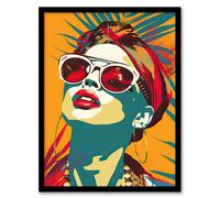 Artery8 Summer Holiday Travel Vibes Colourful Portrait Living Room Artwork Framed Wall Art Print A4