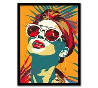 Artery8 Summer Holiday Travel Vibes Colourful Portrait Living Room Artwork Framed Wall Art Print 18X24 Inch