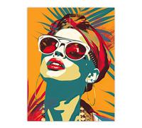 Artery8 Summer Holiday Travel Vibes Colourful Portrait Living Room Large Wall Art Poster Print Thick Paper 18X24 Inch