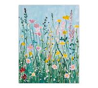 Artery8 Summer Wild Flower Blossom Meadow Painting Living Room Large Wall Art Poster Print Thick Paper 18X24 Inch