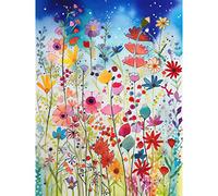 Artery8 Summer Wildflower Meadow Folk Art Large Wall Art Poster Print Thick Paper 18X24 Inch