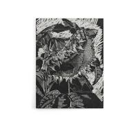 Artery8 Sunflower Stylised Flower Bloom Reijer Stolk Canvas Wall Art Print in Black | Size: W12" x H16" Artery8 Black W12" x H16"