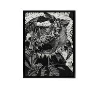 Artery8 Sunflower Stylised Flower Bloom Reijer Stolk Framed Canvas Wall Art in Black | Size: W12" x H16" Artery8 Black W12" x H16"