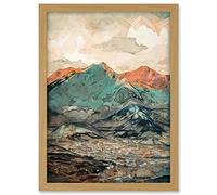 Artery8 Sunrise in Lienz Austria City Under Mountain Range Artwork Framed A3 Wall Art Print