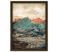Artery8 Sunrise in Lienz Austria City Under Mountain Range Artwork Framed Wall Art Print A4