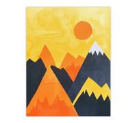 Artery8 Sunrise Over Himalayan Mountain Range Abstract Wall Art Print in Yellow | Size: W18" x H24" Artery8 Yellow W18" x H24"