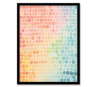 Artery8 Sunset On Sea Gradient Pastel Abstract Artwork Geometric Minimalist Art Print Framed Poster Wall Decor in Black | Size: W12" x H16" Artery8 Black W12" x H16"