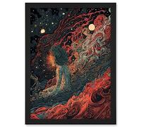Artery8 Supernova Cosmic Deity Concept Art Illustration Artwork Framed A3 Wall Art Print