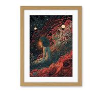 Artery8 Supernova Cosmic Deity Concept Art Illustration Artwork Framed Wall Art Print 18X24 Inch