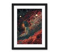 Artery8 Supernova Cosmic Deity Concept Art Illustration Artwork Framed Wall Art Print 18X24 Inch