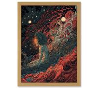 Artery8 Supernova Cosmic Deity Concept Art Illustration Artwork Framed Wall Art Print A4