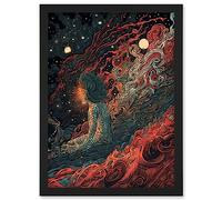 Artery8 Supernova Cosmic Deity Concept Art Illustration Artwork Framed Wall Art Print A4