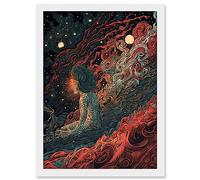 Artery8 Supernova Cosmic Deity Concept Art Illustration Artwork Framed Wall Art Print A4