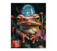 Artery8 Surreal Toad Mushrooms Trippy Psychedelic Art Living Room Large Wall Art Poster Print Thick Paper 18X24 Inch