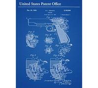 Artery8 Swartz Colt Firearm Gun Pistol Internal 1938 Patent Large Wall Art Poster Print Thick Paper 18X24 Inch