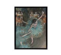 Artery8 Swaying Ballet Dancer in Green Degas Black Framed Canvas Wall Art | Size: W18" x H24" Artery8 Multicolor W18" x H24"