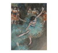 Artery8 Swaying Ballet Dancer in Green Degas Vintage Wall Art Print Poster | Size: W12" x H16" Artery8 Multicolor W12" x H16"