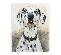 Artery8 Sweet Gazing Dalmatian Dog Lover Watercolour Living Room Extra Large XL Wall Art Poster Print