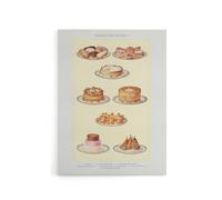 Artery8 Sweets & Gateaux Cakes Mrs Beeton Canvas Wall Art Print in Yellow | Size: W18" x H24" Artery8 Yellow W18" x H24"