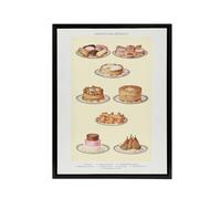 Artery8 Sweets & Gateaux Cakes Mrs Beeton Framed Canvas Wall Art Print in Yellow | Size: W18" x H24" Artery8 Yellow W18" x H24"